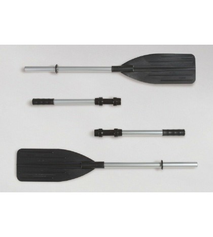 Intex Mariner 4 Person Inflatable Boat Set with Aluminum Oars and Pump