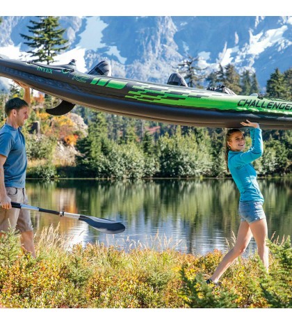 Challenger K2 2-Person Inflatable Sporty Kayak With Oars And Pump Green