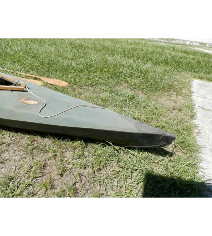 Vintage Canvas & Wood Kayak Canoe & Paddles W/ Whale Patch Estate Find Plus Bonu