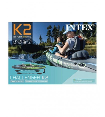 Intex Challenger K2 Inflatable Kayak with Oars and Hand Pump BRAND NEW IN HAND