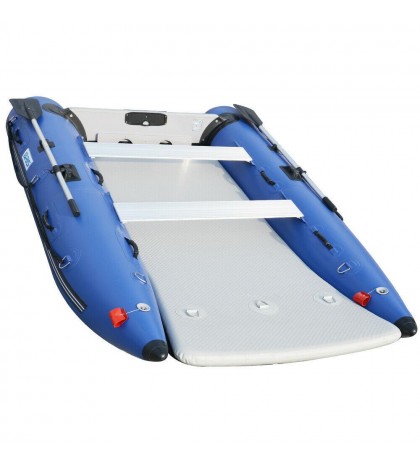BRIS 11 ft Inflatable Catamaran Inflatable Boat Dinghy Mini Cat Boat Blue