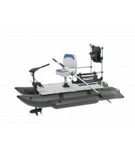 AQUOS New 8.8ft Pontoon Boat&Guardbar&Seat&BowMount hand 55lbs motor for Fishing