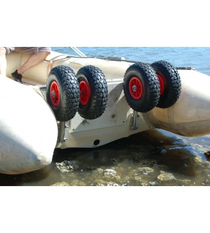 Launching Wheels STAINLESS STEEL for Inflatable / Aluminum boats QUICK RELEASE