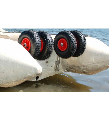 Launching Wheels STAINLESS STEEL for Inflatable / Aluminum boats QUICK RELEASE