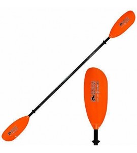 Angler Classic 2-Piece Snap-Button Fishing Kayak Paddle Black Shaft/Orange Blade