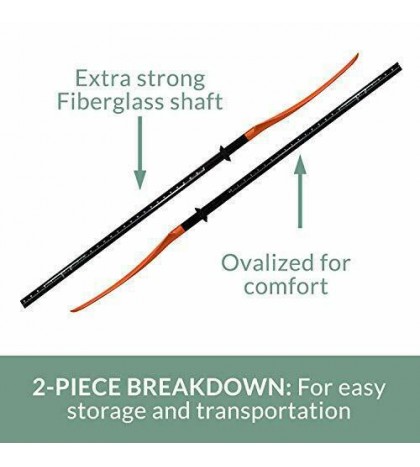Angler Classic 2-Piece Snap-Button Fishing Kayak Paddle Black Shaft/Orange Blade