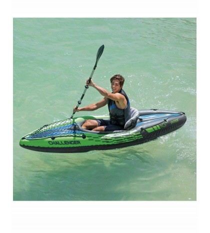 Intex Challenger K2 Two Person Inflatable Kayak Kit w/ Oars Pump - (Used)
