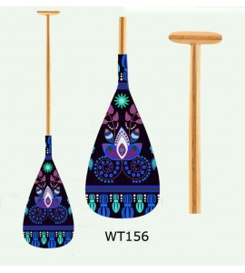 ZJ SPORT Hybrid Outrigger Canoe OC Paddle With Carbon Graphic Blade Wood Shaft