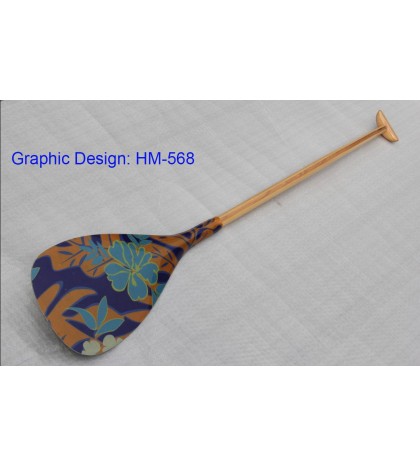 ZJ SPORT Hybrid Outrigger Canoe OC Paddle With Carbon Graphic Blade Wood Shaft