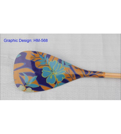 ZJ SPORT Hybrid Outrigger Canoe OC Paddle With Carbon Graphic Blade Wood Shaft