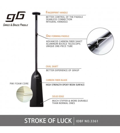 IDBF Approved Adjustable Carbon Fiber Dragon Boat Paddle With Dihedral Blade