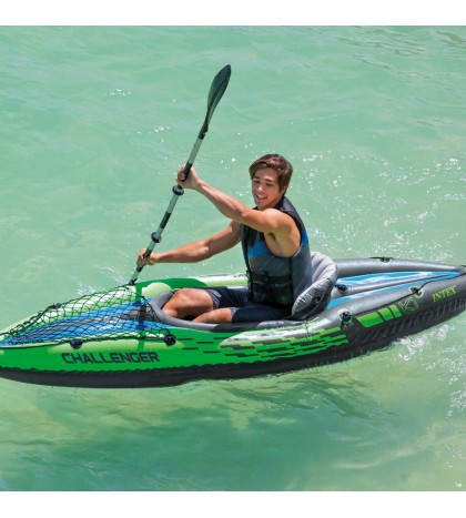 Intex Challenger K1 Inflatable Kayak w/ Oar & Hand Pump 68305EP *Ships Same Day*