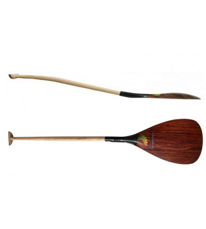 ZJ SPORT Outrigger Canoe OC Paddle In Carbon Wood Veneer Blade Wood Shaft