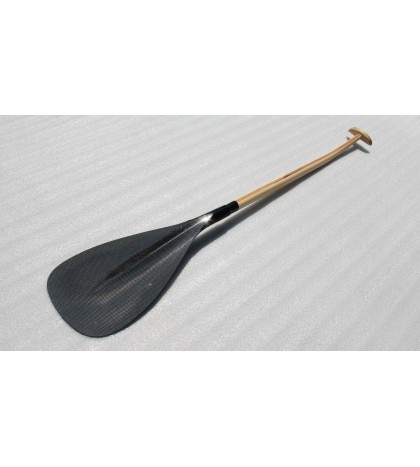 ZJ SPORT Outrigger Canoe OC Paddle In Carbon Wood Veneer Blade Wood Shaft