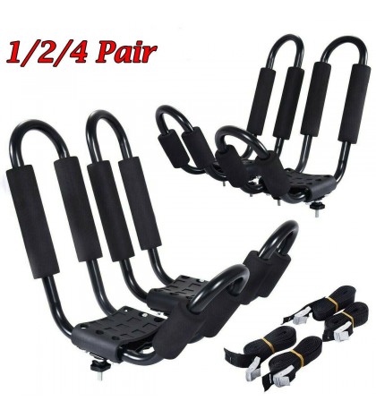 Canoe Kayak Roof Rack 1/2/4 Pair J-Bar Top Mount Car SUV Truck Boat Surf Carrier