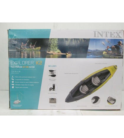 INTEX EXPLORER K2 TWO-PERSON SIT-ON INFLATABLE KAYAK SET - AK 1538