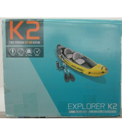 INTEX EXPLORER K2 TWO-PERSON SIT-ON INFLATABLE KAYAK SET - AK 1538