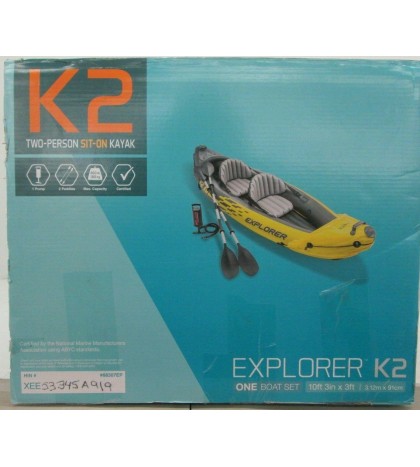 INTEX EXPLORER K2 TWO-PERSON SIT-ON INFLATABLE KAYAK SET - AK 1538