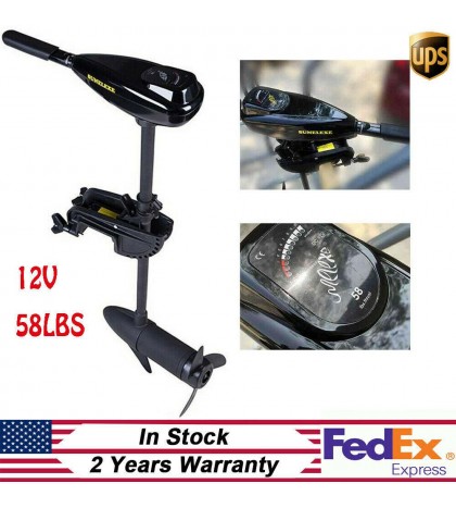 12V 58LBS Electric Trolling Brush Motor Outboard Motor Inflatable Boat Engine