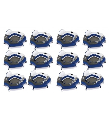 Intex River Run Connect Lounge Inflatable Floating Water Tube 58854EP (12 Pack)
