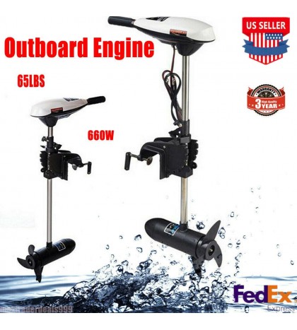 12V 65 lb Electric Trolling Motor Outboard Engine Boat Motor 660W New