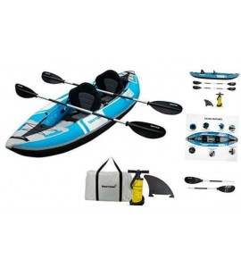 Voyager 2 Person Tandem Inflatable Kayak, Includes 2 Aluminum Paddles, 2 Padded