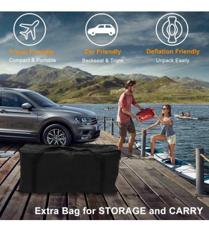 PEXMOR 2 Persons Inflatable Fishing Boat w/ Oars and Air Pump Water Sports