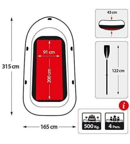 INTEX Boat Excursion 4SET 315 × 165 × 43cm 68324 All pump included