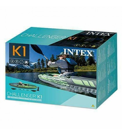 Challenger K1 Kayak 1-Person Inflatable Kayak Set /Aluminum Oars Output Air Pump