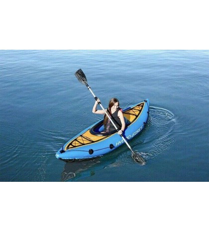 Bestway Hydro-Force Cove Champion Inflatable Kayak W/Paddle + Pump IN HAND