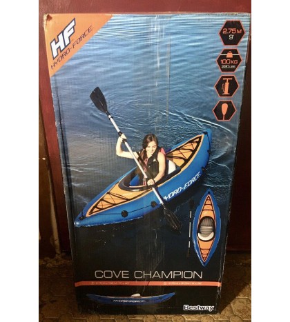 Bestway Hydro-Force Cove Champion Inflatable Kayak W/Paddle + Pump IN HAND