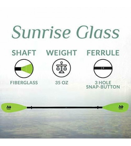 Bending Branches Sunrise Glass 2-Piece Snap-Button Kayak Paddle for