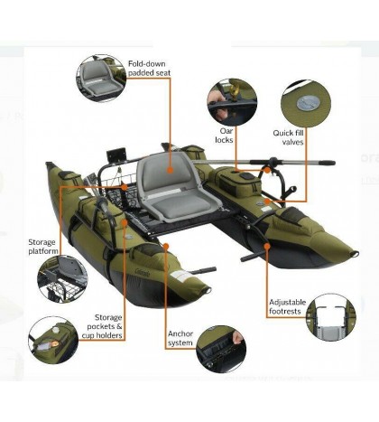 Inflatable Classic Accessories Colorado Pontoon Fishing Boat 9-foot drink holder