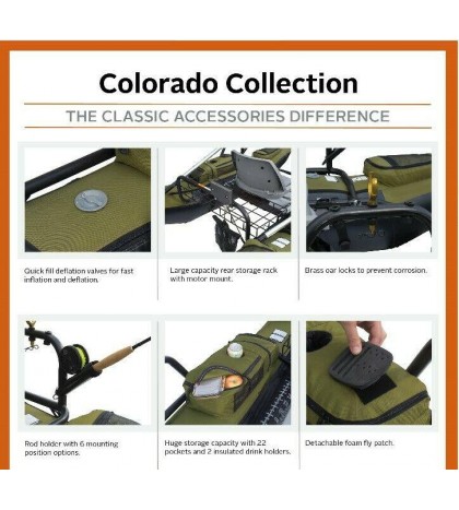 Inflatable Classic Accessories Colorado Pontoon Fishing Boat 9-foot drink holder