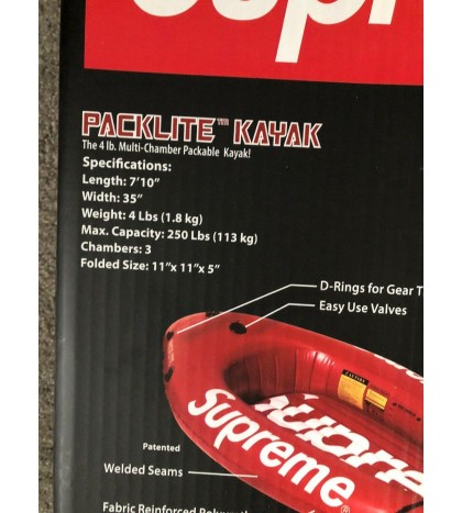 Supreme x Advanced Elements Packlite Kayak Red SS18A21 SS18 Brand New NIB 2018