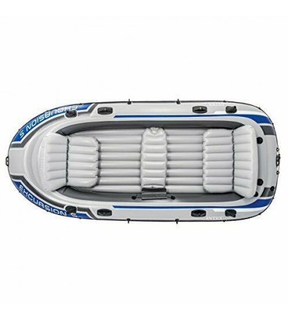 Intex Excursion 5, 5-Person Inflatable Boat Set with Aluminum Oars and High Outp