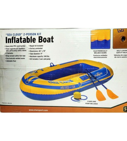 Stansport Sea Cloud 2-Person BoatnBlue-Yellow 416-2K NEW