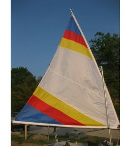 Sail for Snark Sunflower 3.3 -  55 SF - White with Rainbow Stripes - Sail Only
