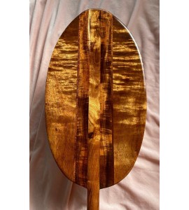 Rare Curly Koa Paddle with Oversized Blade - Hawaiian Outrigger Canoe Paddling