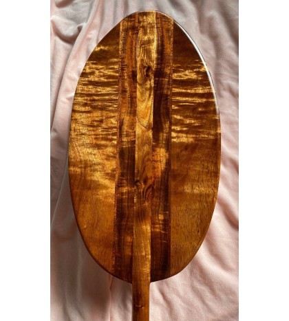 Rare Curly Koa Paddle with Oversized Blade - Hawaiian Outrigger Canoe Paddling