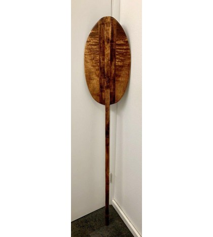 Rare Curly Koa Paddle with Oversized Blade - Hawaiian Outrigger Canoe Paddling