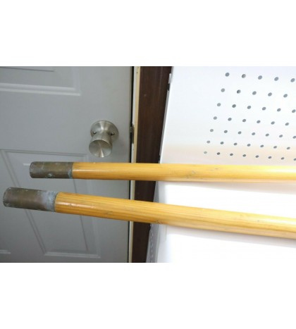 Nice Used Vintage Kayak Paddle FOLBOT 2 Piece Wood W/ Brass Ends - USA 55