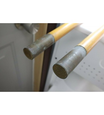 Nice Used Vintage Kayak Paddle FOLBOT 2 Piece Wood W/ Brass Ends - USA 55