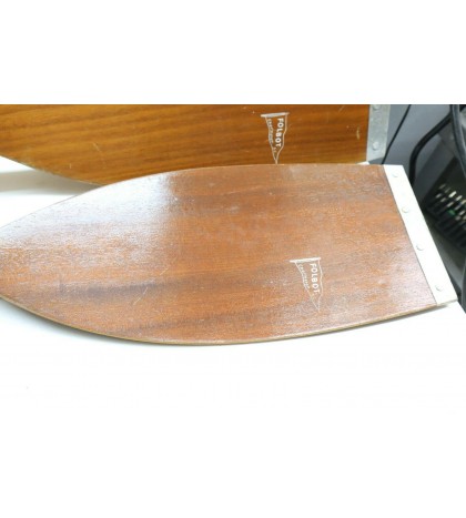 Nice Used Vintage Kayak Paddle FOLBOT 2 Piece Wood W/ Brass Ends - USA 55