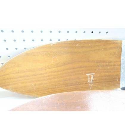 Nice Used Vintage Kayak Paddle FOLBOT 2 Piece Wood W/ Brass Ends - USA 55
