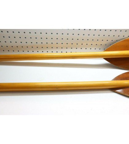 Nice Used Vintage Kayak Paddle FOLBOT 2 Piece Wood W/ Brass Ends - USA 55