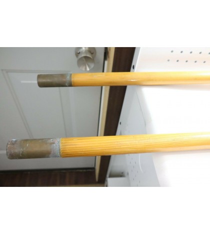 Nice Used Vintage Kayak Paddle FOLBOT 2 Piece Wood W/ Brass Ends - USA 55