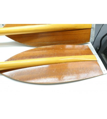 Nice Used Vintage Kayak Paddle FOLBOT 2 Piece Wood W/ Brass Ends - USA 55
