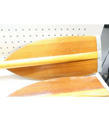 Nice Used Vintage Kayak Paddle FOLBOT 2 Piece Wood W/ Brass Ends - USA 55