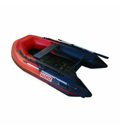 ALEKO Inflatable Boat 8.4 Ft with Pre-Installed Slide Floor Red and Black Color